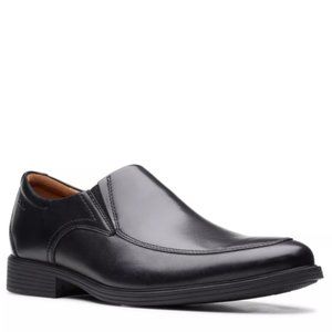 Clark's Men's Whiddon Step Black Leather Shoes Size: 10 1/2